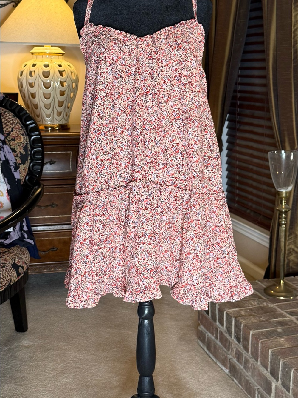 Universal Thread XL 100% Cotton Floral Ruffle Mini Sundress Cottagecore Boho